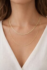 Layered Laminated Gold Necklace