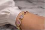 Colorful Gem Bracelet – Adjustable 7" to 7.5" (Gold Tone) - Image 5