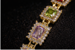 Colorful Gem Bracelet – Adjustable 7" to 7.5" (Gold Tone) - Image 4