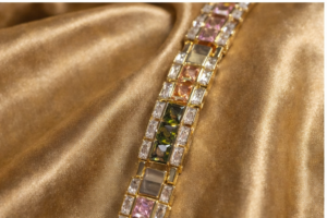 Colorful thick bracelet detail