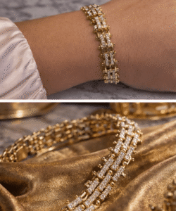 Luxury Iced Link Bracelet - Gold Tone