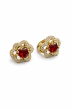 Flower Stud Earrings – 14K Gold Laminated - Image 2