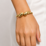 Gold-Tone Sculptural Open Cuff Bracelet
