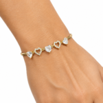 Heart Charm Bangle Bracelet