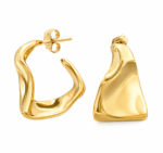Modern Gold Hoop Earrings - Image 2