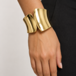 Gold-Tone Sculptural Wide Cuff Bracelet