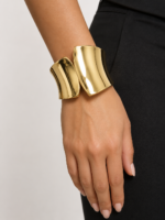 Gold-Tone Sculptural Wide Cuff Bracelet