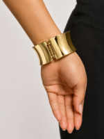Gold-Tone Sculptural Wide Cuff Bracelet - Image 3