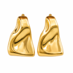 Modern Gold Hoop Earrings - Image 3