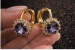Purple Crystal Earring