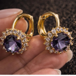 Purple Crystal Earring